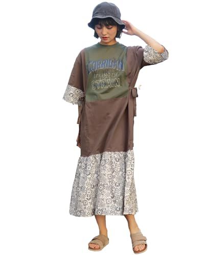 クリフメイヤー カット 布帛 リメイク風 ワンピース レディース LARGE ブラウン