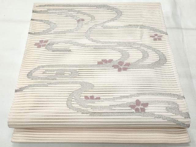 ▲507mn23▲夏帯 絽 抽象柄 銀糸 金糸八寸名古屋帯▲美品 △507mn23△夏帯 絽 抽象柄 銀糸 金糸八寸名古屋帯△美