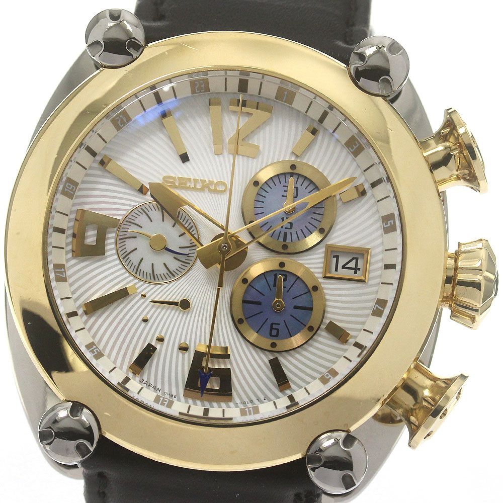 セイコー SEIKO SBLA044/5R86-0AF0 ガランテ デイト GMT クロノグラフ スプリングドライブ メンズ_865382