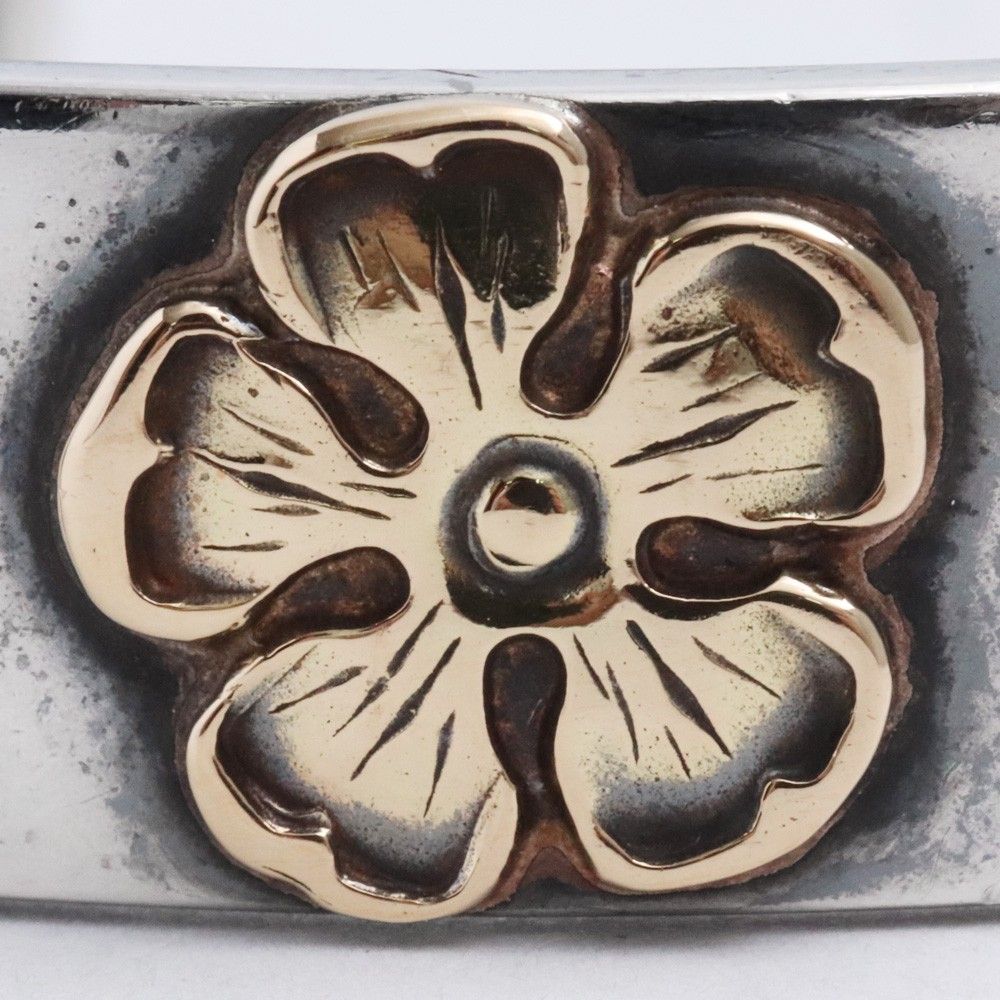 TARO WASHIMI M plain bangle K18 eagle flower metal 鷲見太郎 バングルM