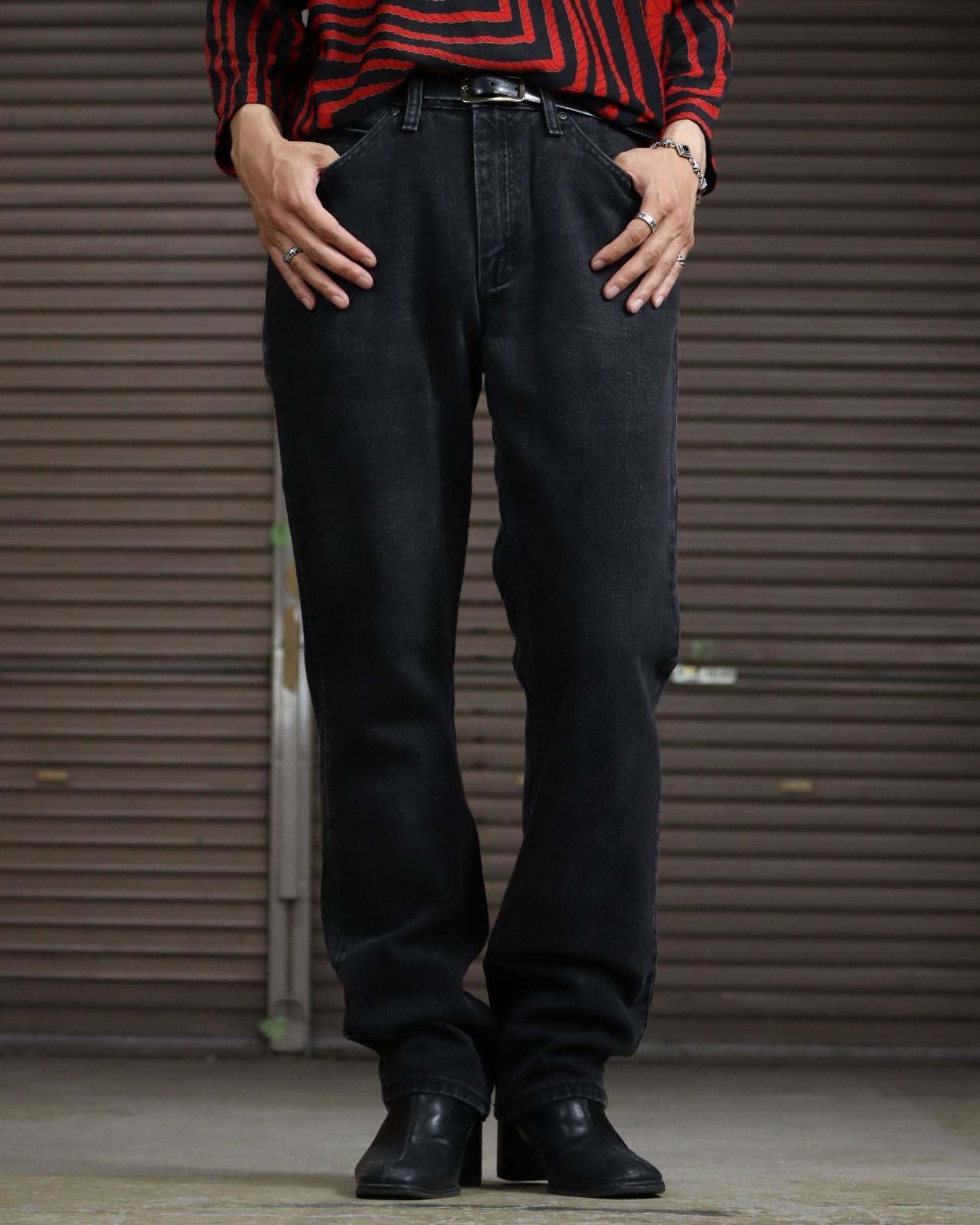 soerte ワイドバギーヴィンテージライクデニムパンツ サイズ2 soerte ジーンズ Wide buggy vintage like denim pants ” Mud dyeing