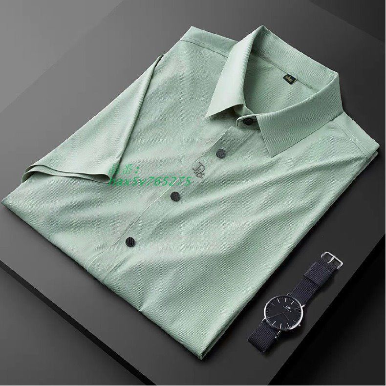 白シャツ ワイシャツ メンズ 半袖 ワンポイント キレイめ ノーアイロン トップス スリム ビジカジ 上質 形態安定 柔らかい ストレッチ ビジネス hax5v765275