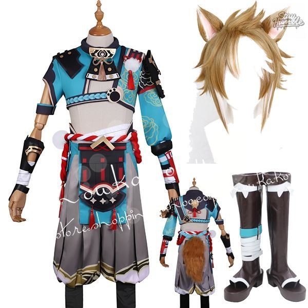 原神 げんしん風 genshin 五郎 稲妻 ゴロー Gorou 抵抗軍の大将 コスプレ衣装 ウィッグcos靴 cosplayハロウィ変装仮装コスチューム