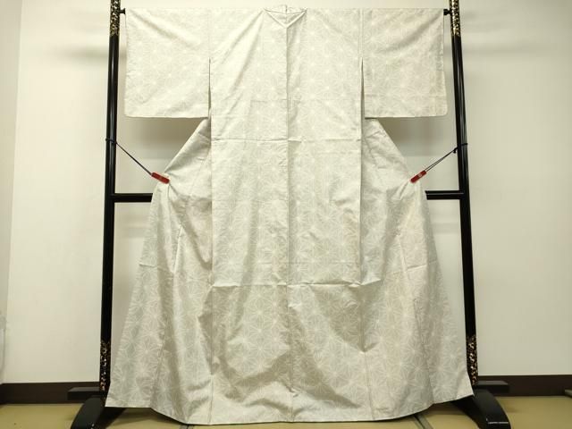 平和屋着物●本場大島紬　白大島　9マルキ　麻の葉文様　正絹　逸品　DAAR4433tw 平和屋着物○本場大島紬 白大島 9マルキ 麻の葉文様 正絹 逸品