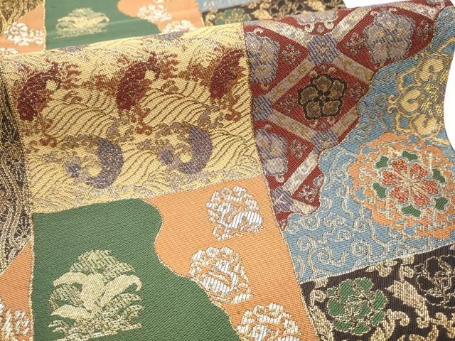 平和屋着物●六通柄袋帯 名物裂 金銀糸 正絹 逸品 CAAY2616hy