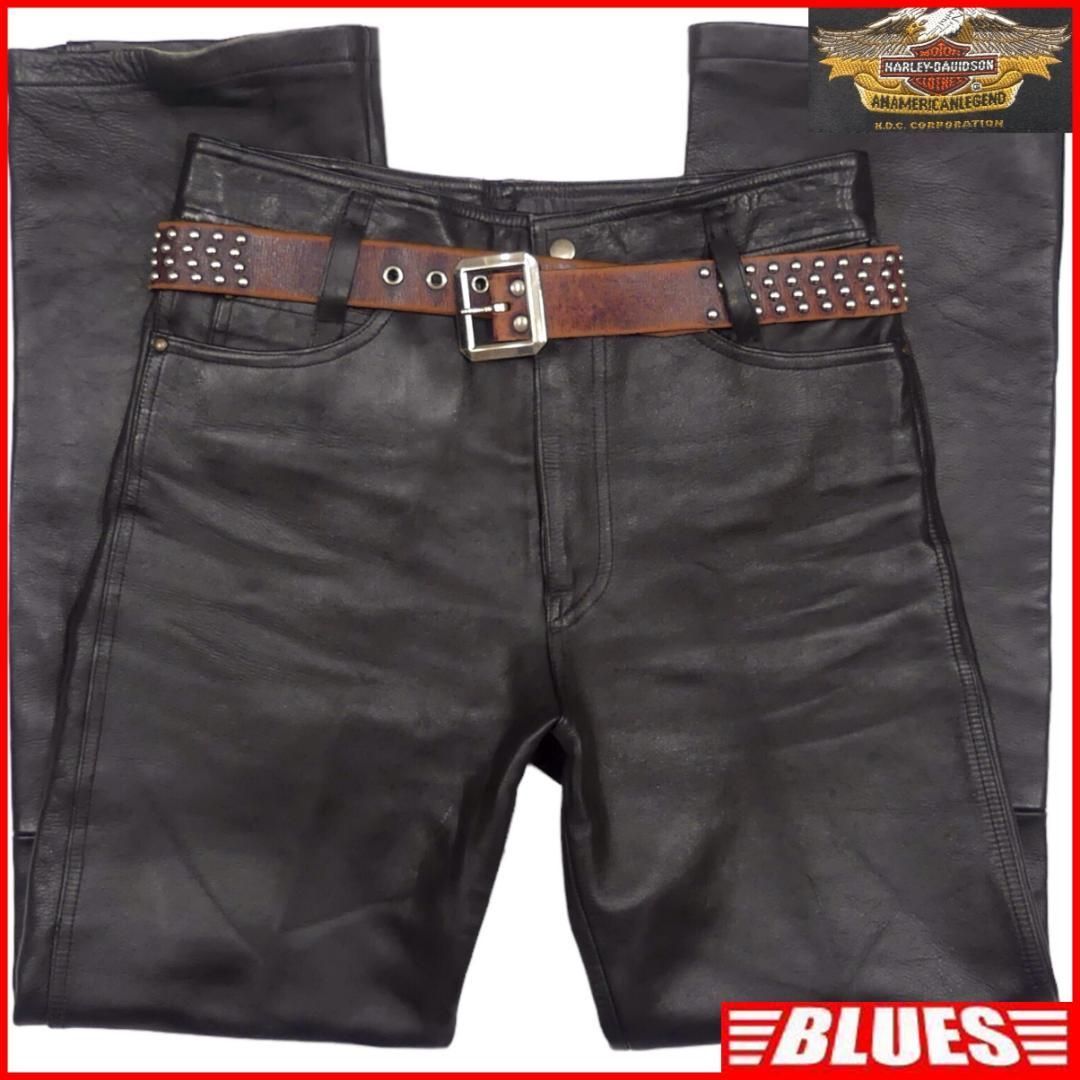 HARLEY DAVIDSON ハーレーダビッドソン レザーパンツ 黒NS256