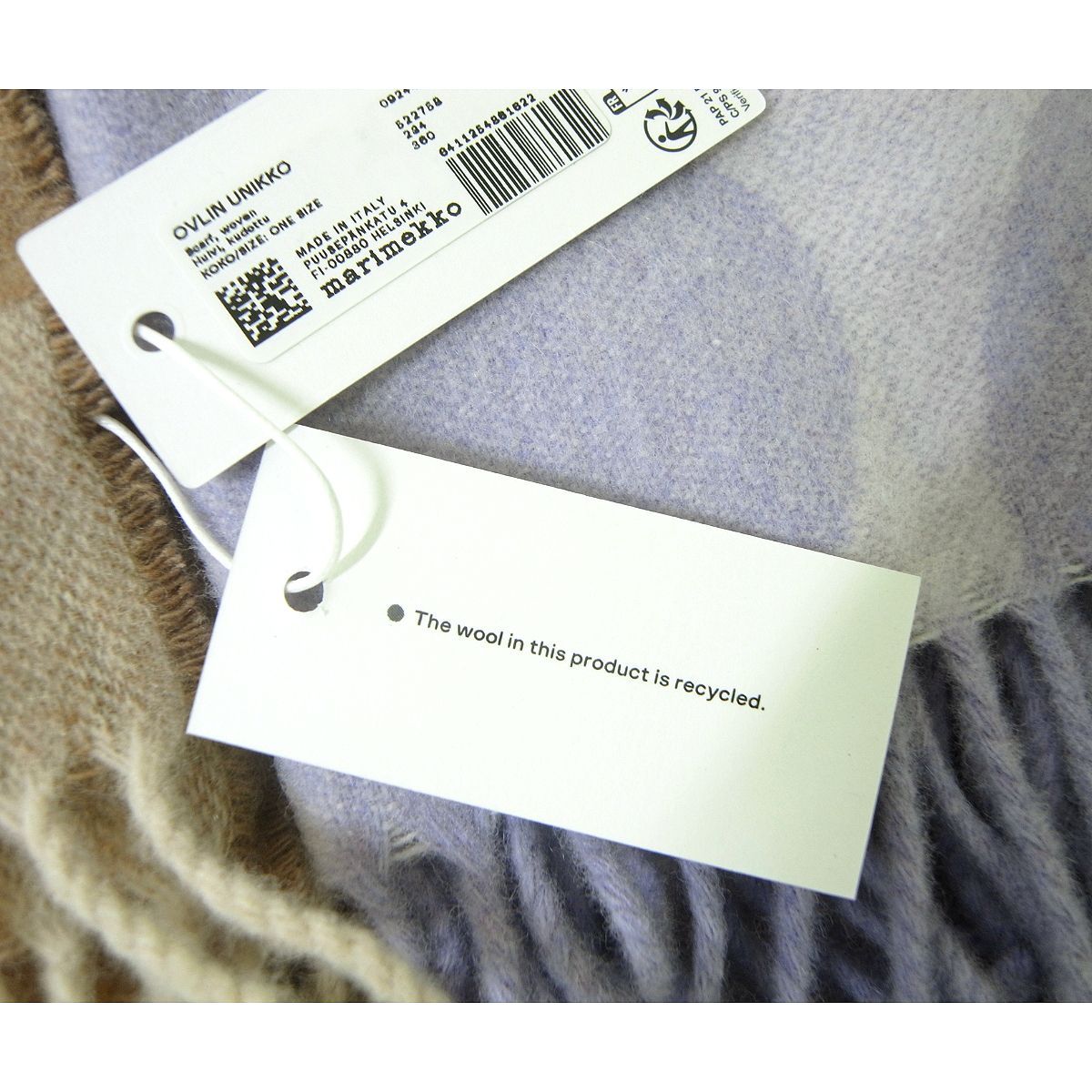 マリメッコ marimekko MARIMEKKO ストール マフラー ウニッコ ベージュ