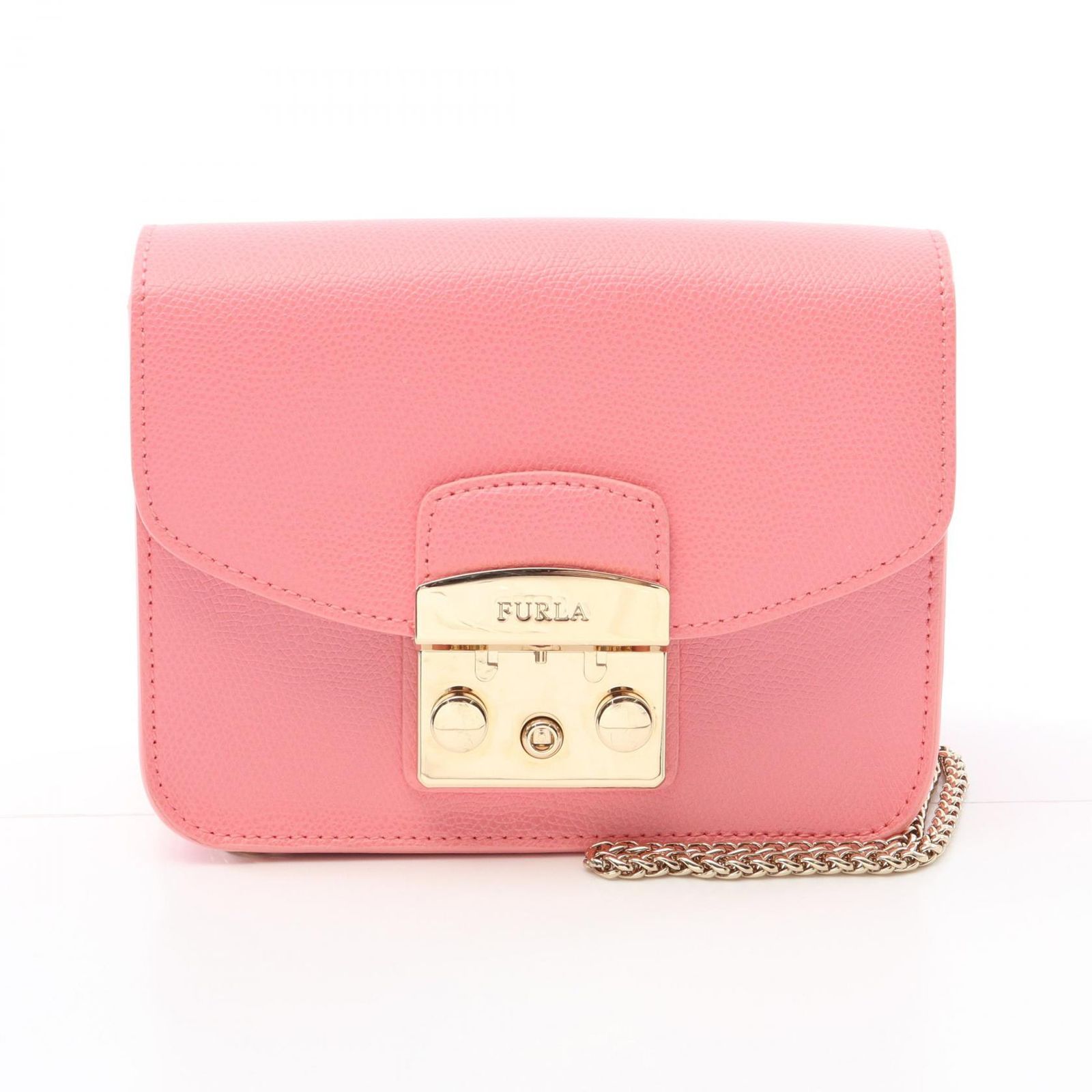 極美品】FURLA レザー トートバッグ ネット Mサイズ ピンクベージュ