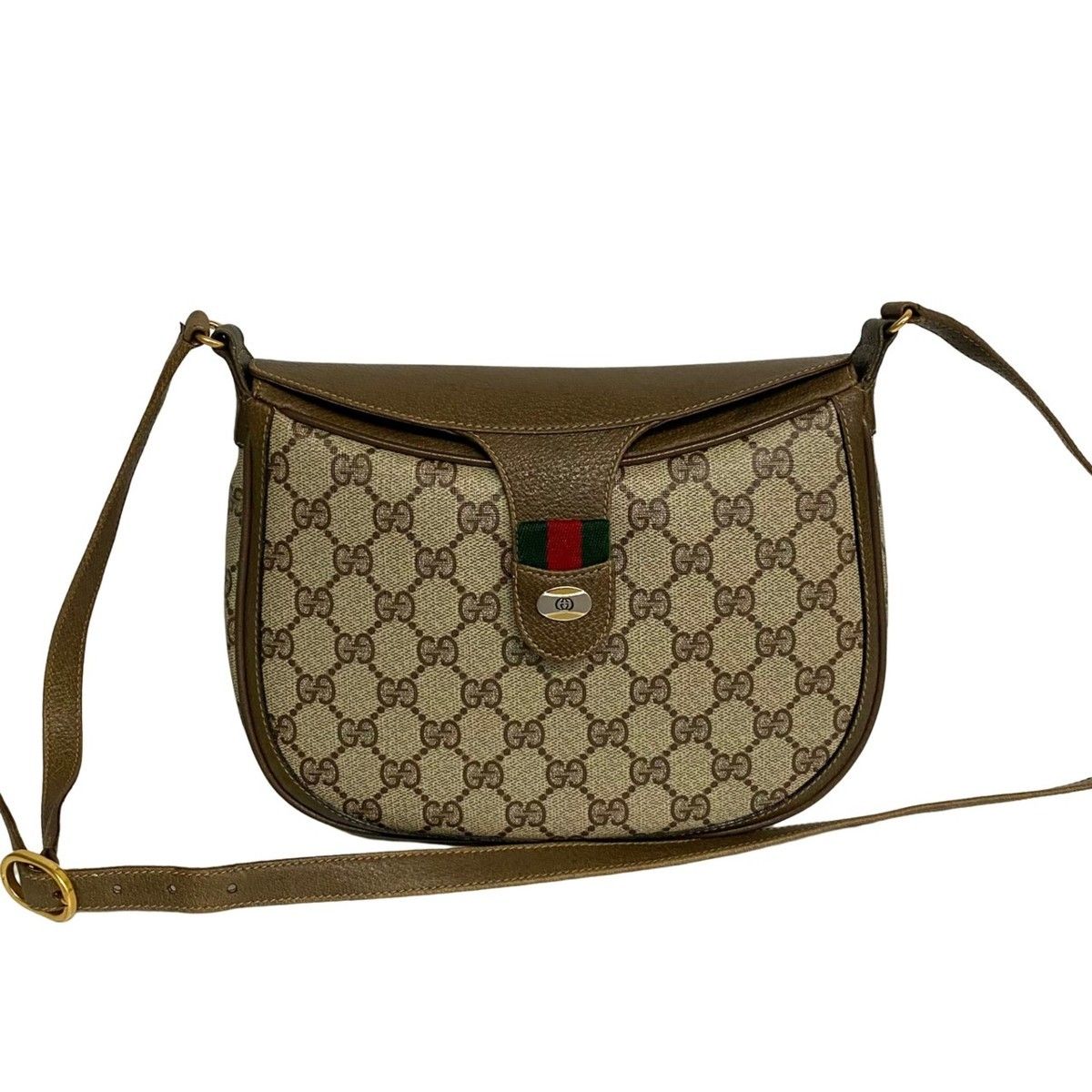 ほぼ未使用 GUCCI グッチ ヴィンテージ シェリーライン GG 柄 ロゴ