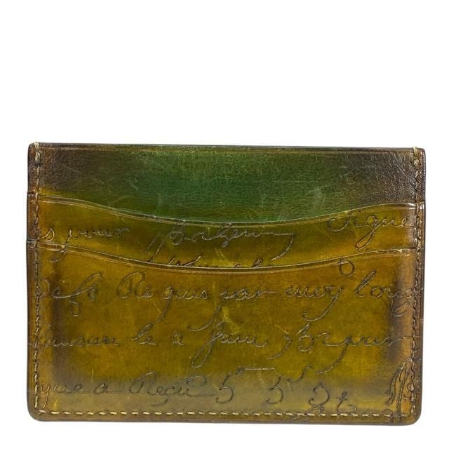 Berluti ベルルッティ バンブー ネオ スクリットレザー カリグラフィ カードケース パスケース 名刺入れ コンパクト レザー ブラウン