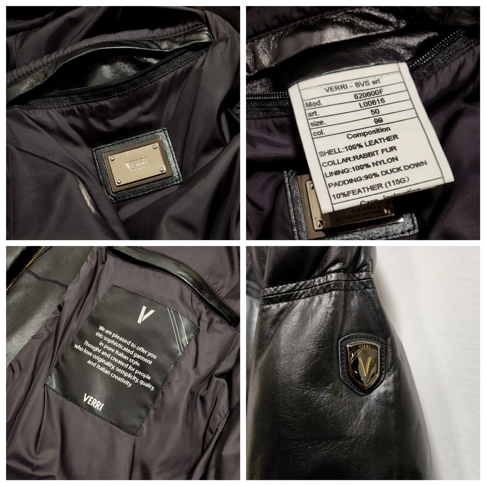 美品＊VERRI (ヴェリー) レザーダウンジャケット - メルカリ