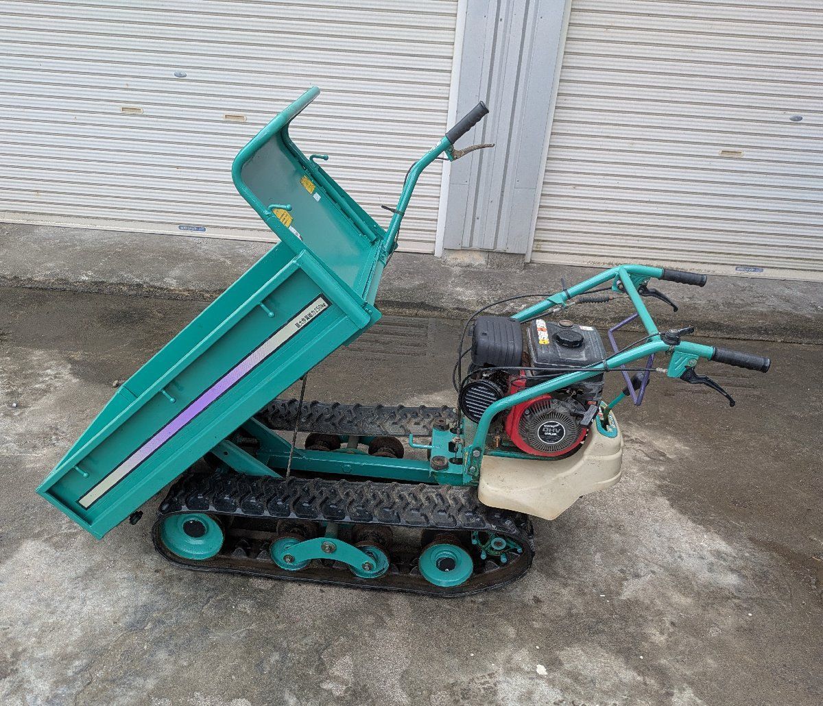 鹿児島発　築水キャニコムガソリンエンジンクローラー運搬車BP412　手動ダンプ 鹿児島発 築水キャニコムガソリンエンジンクローラー運搬車BP412 手動