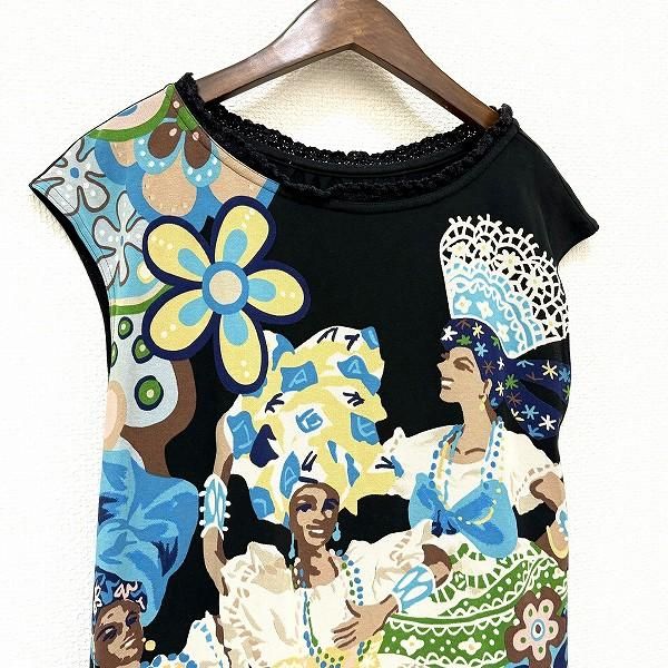 美品☆トクコプルミエヴォル ノースリーブレース切替ワンピース チュニック【9】 snc トクコ TOKUKO1erVOL ワンピース チュニック 9 黒系 マルチ