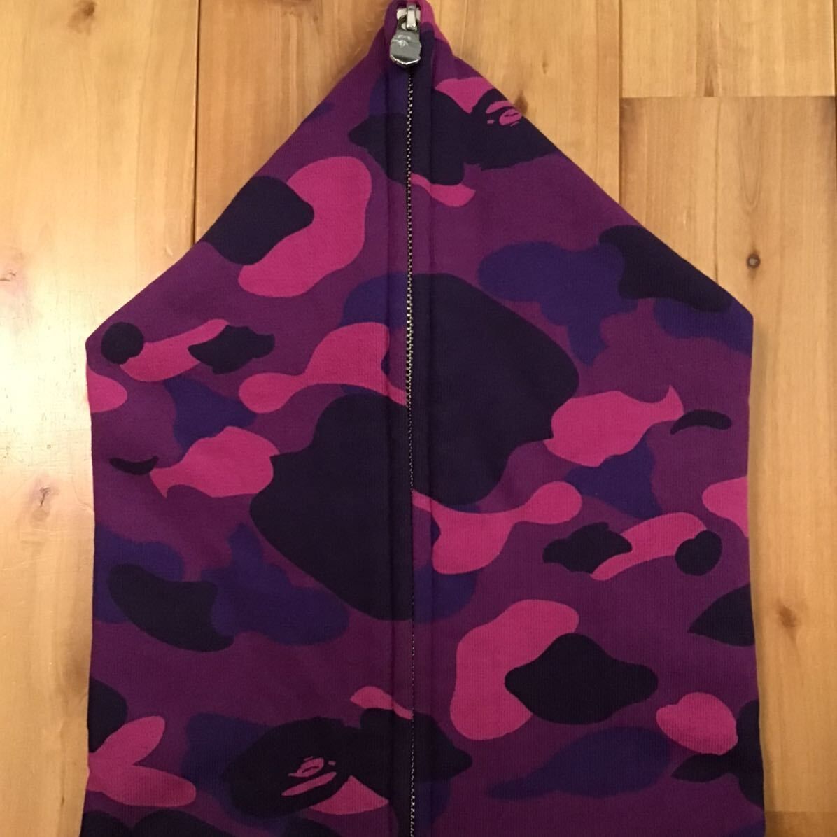 Purple camo フルジップ パーカー Lサイズ a bathing ape BAPE full zip hoodie エイプ ベイプ  アベイシングエイプ パープルカモ