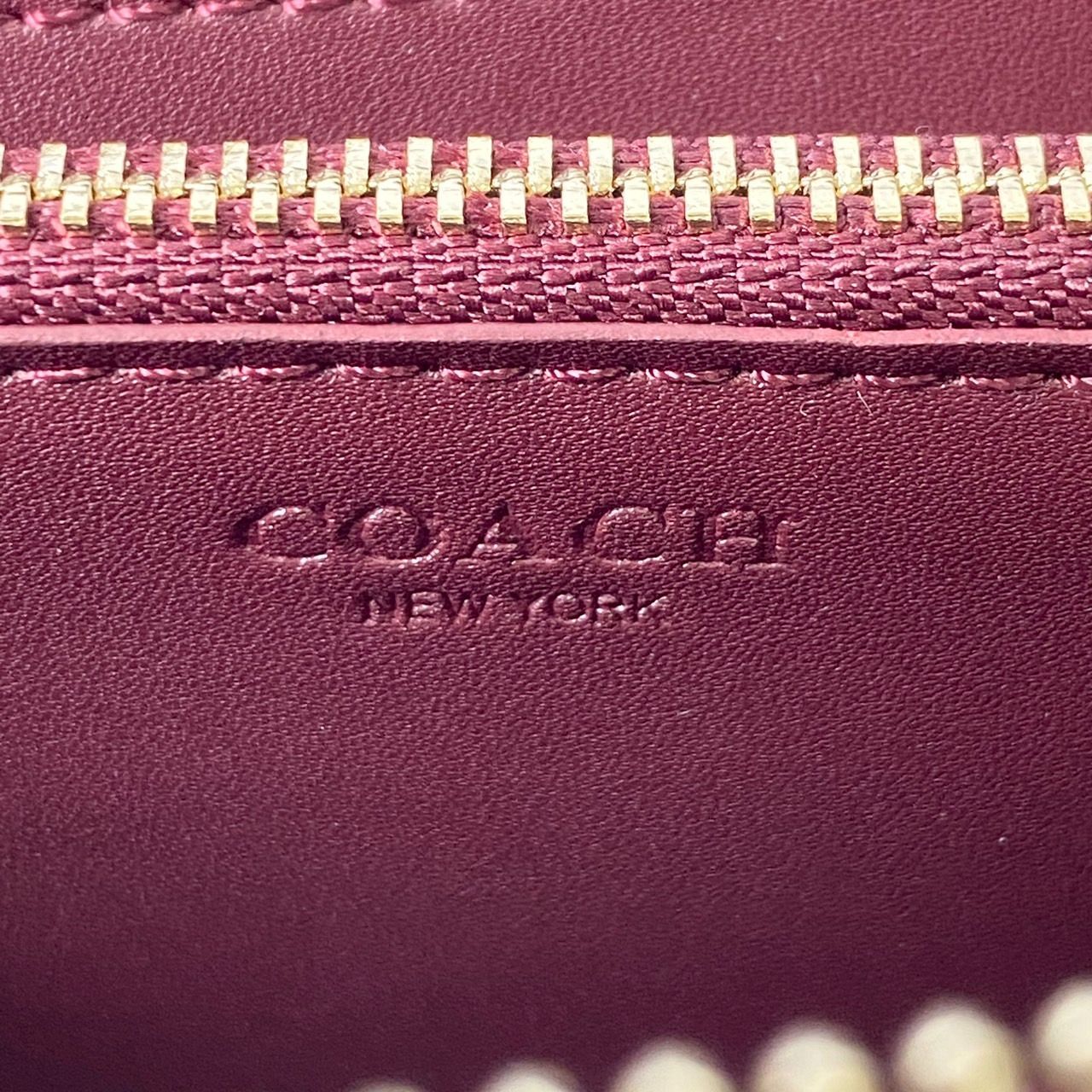 値段交渉受 COACH 長財布ヴァーシティ モチーフ CB856 ブラウン