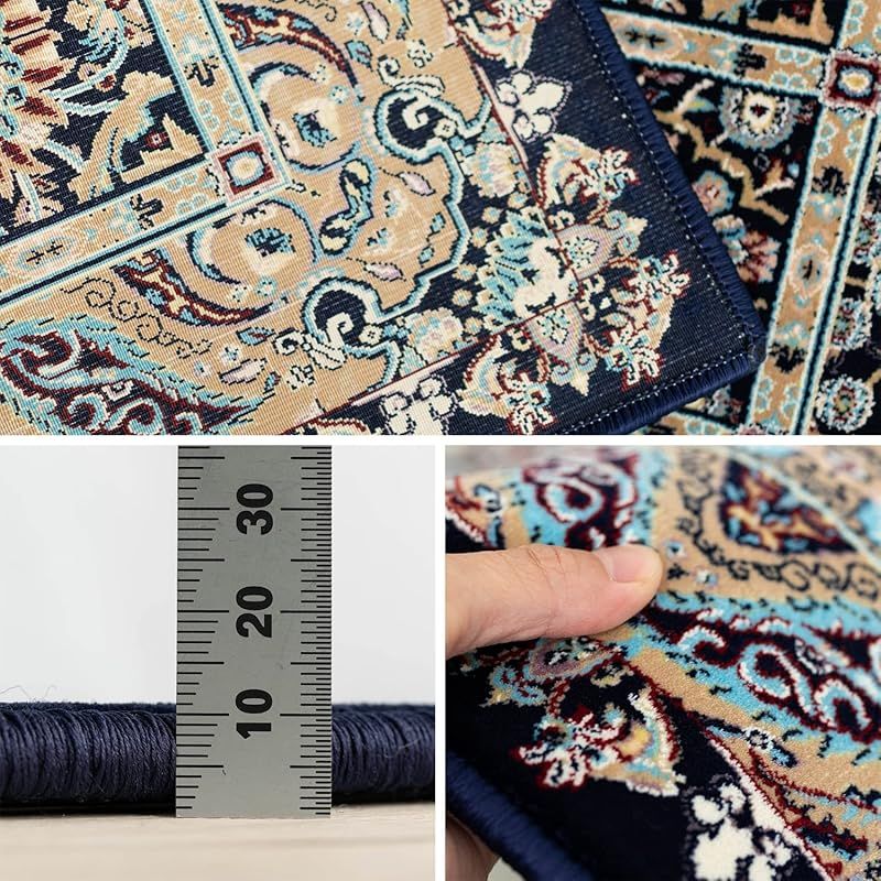 サヤンサヤン メダリオン ロイヤルタピス 玄関マット 60x90 cm ブルー エジプト ウィルトン 0 MARWIL-DEMENAGEMENTS_CH