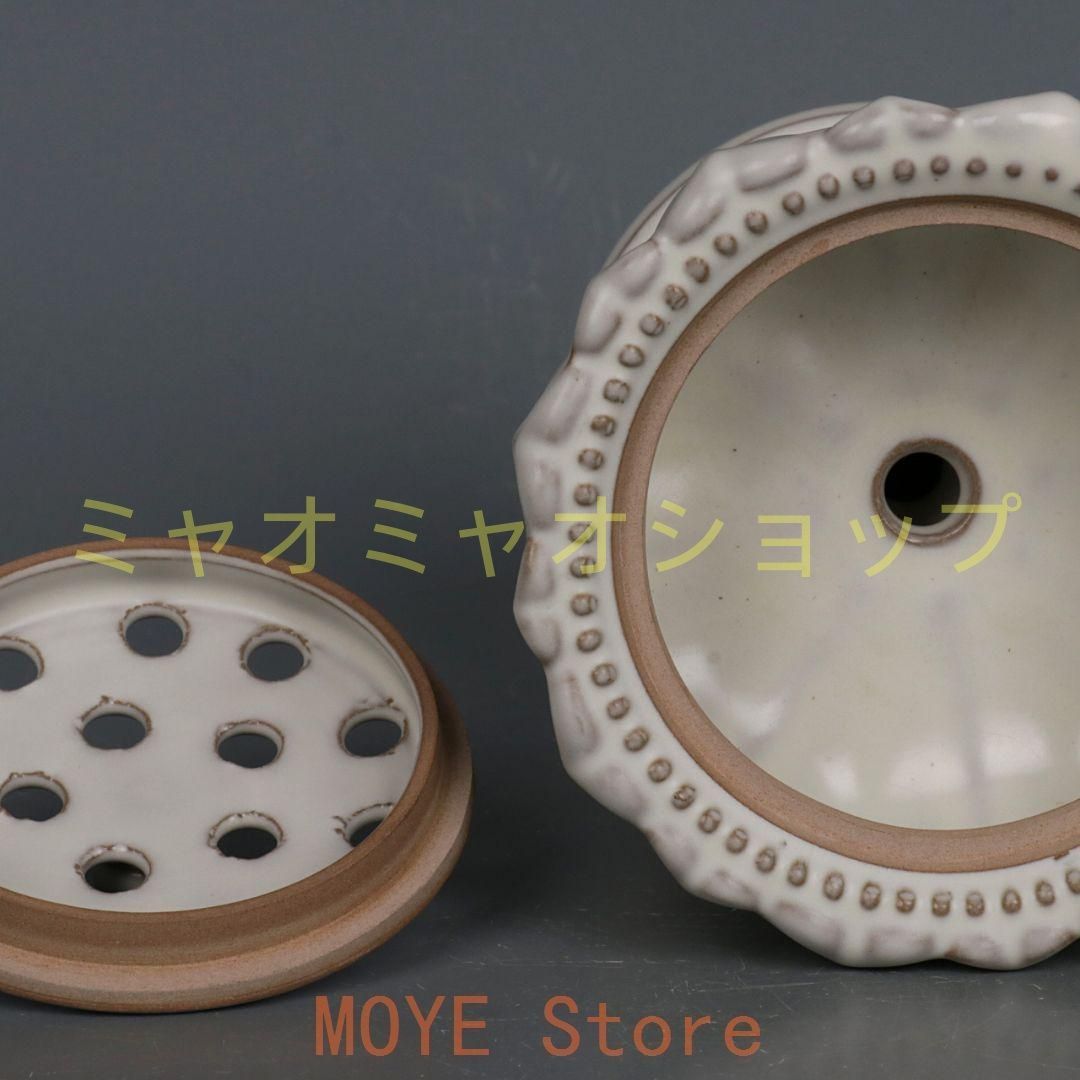 宋汝窯月牙白釉蓮華薫香炉 香道具景徳鎮 陶磁器 装飾品 現代工芸