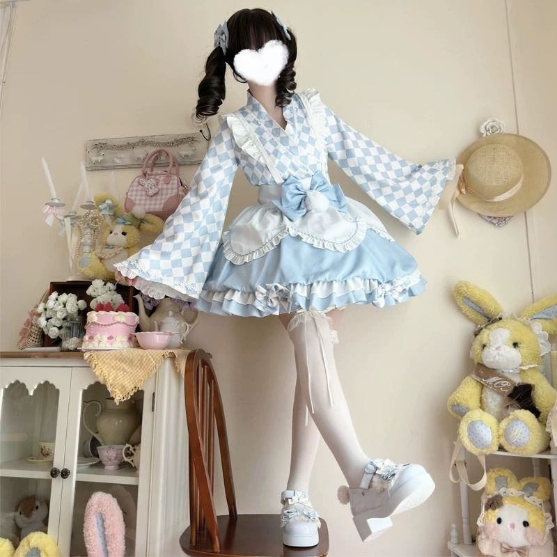 ? 和風ロリータ着物ドレス 3色展開? ふわふわ夢かわデザイン? 双子コーデにおすすめ?