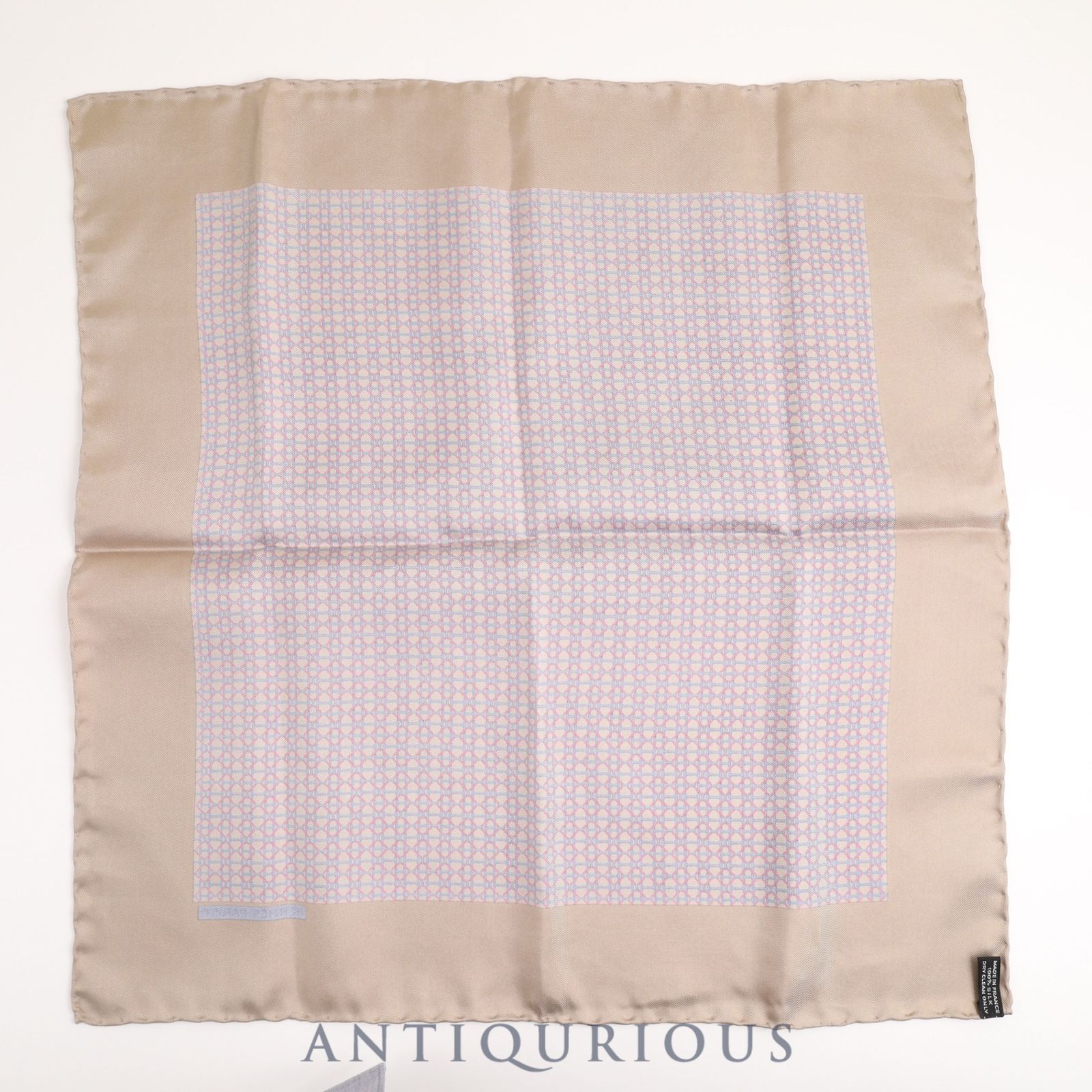  エルメス スカーフ カレ45 H幾何学模様 SILK ハンカチ 小物