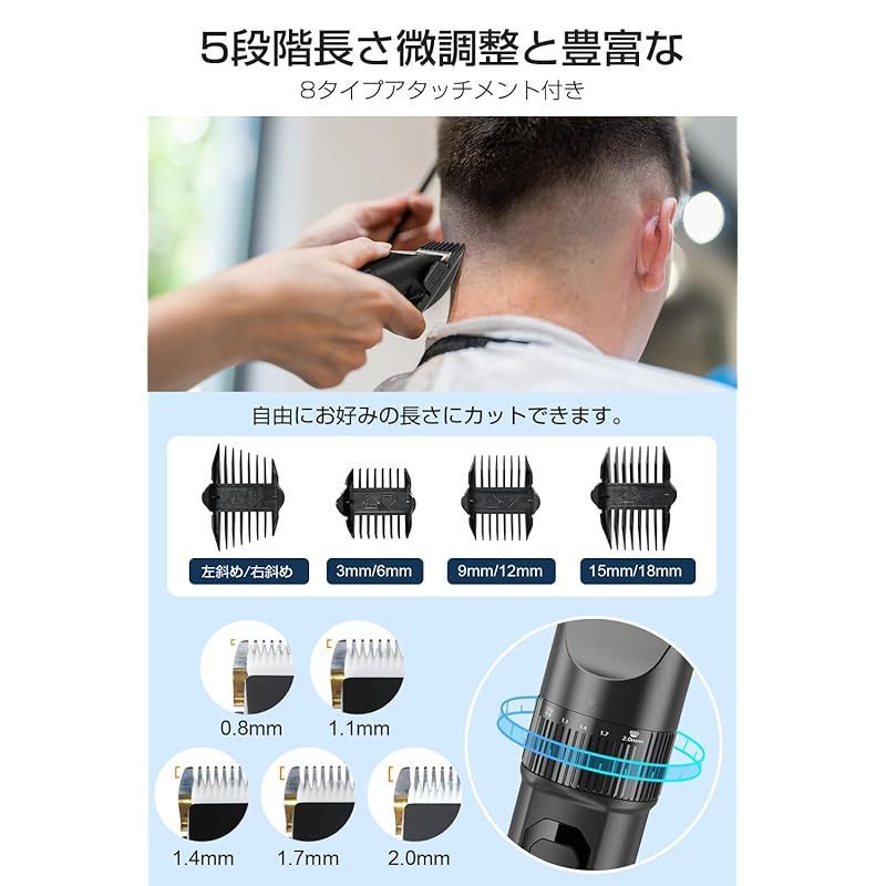 バリカン メンズ ヘアカッター 【2024新登場& USB充電式】電動 バリカン メンズ ヘアカッター 【2024新登場& USB充電式】電動