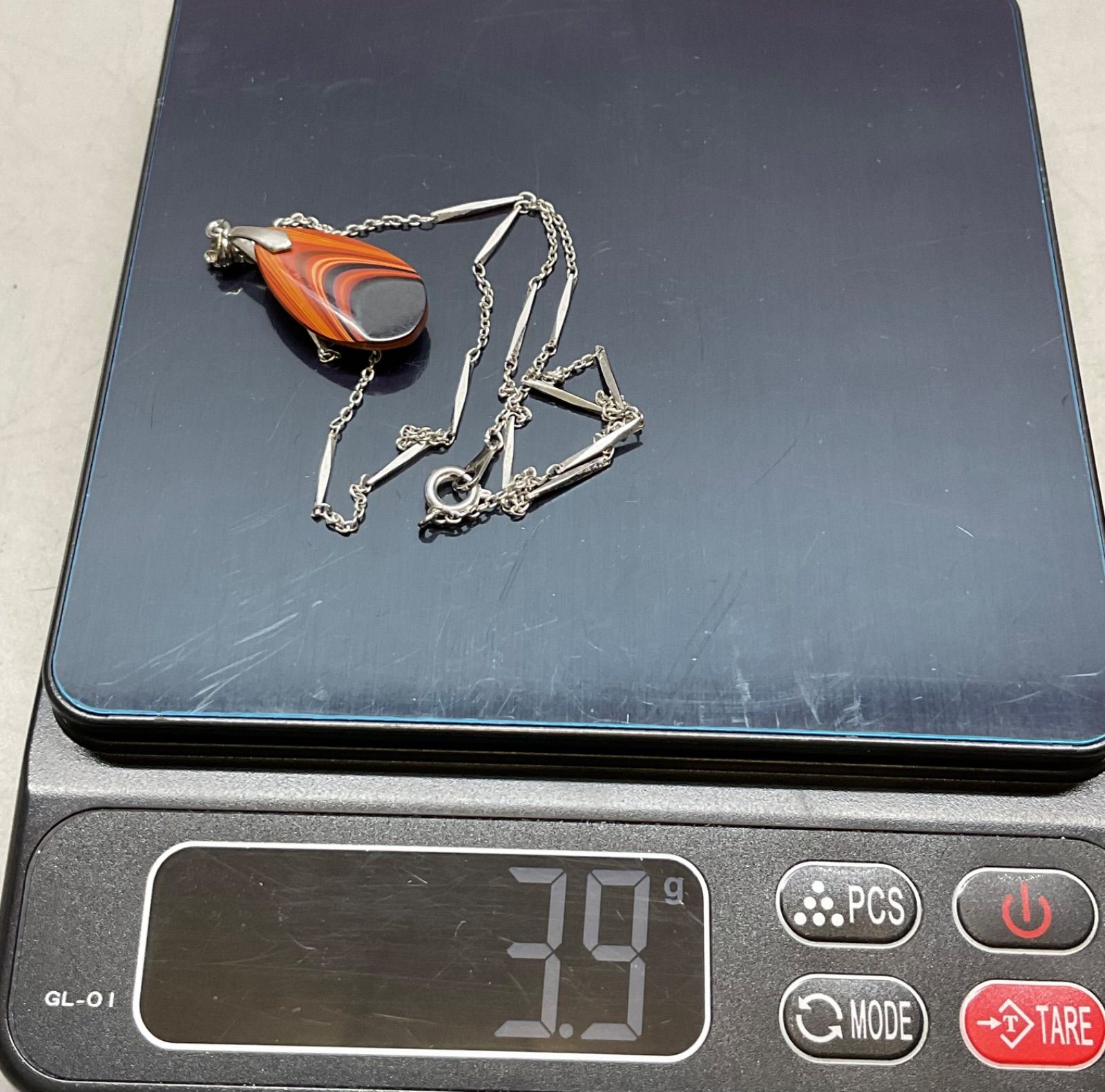 SN224 工芸 堆朱 漆塗 ペンダント ネックレス リバーシブル 首周り