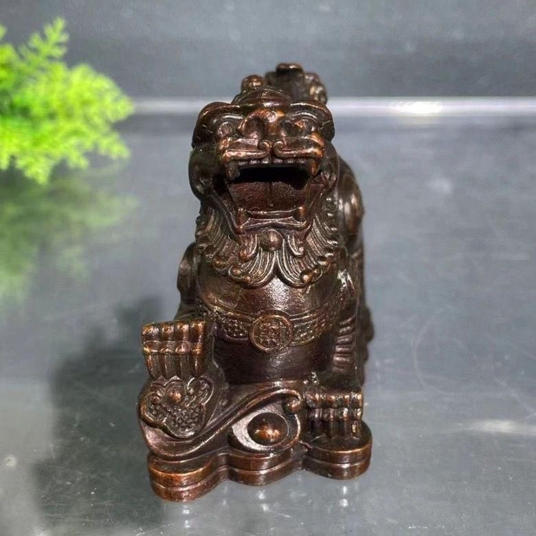 銅制 鎮水獣麒麟 鎮宅 辟邪 開運 風水 招財 卓上 装飾品 置物 工芸品 麒麟 銅器 銅製品 鎮宅 辟邪 開運 風水 招財 文鎮 ペン棚 工芸品
