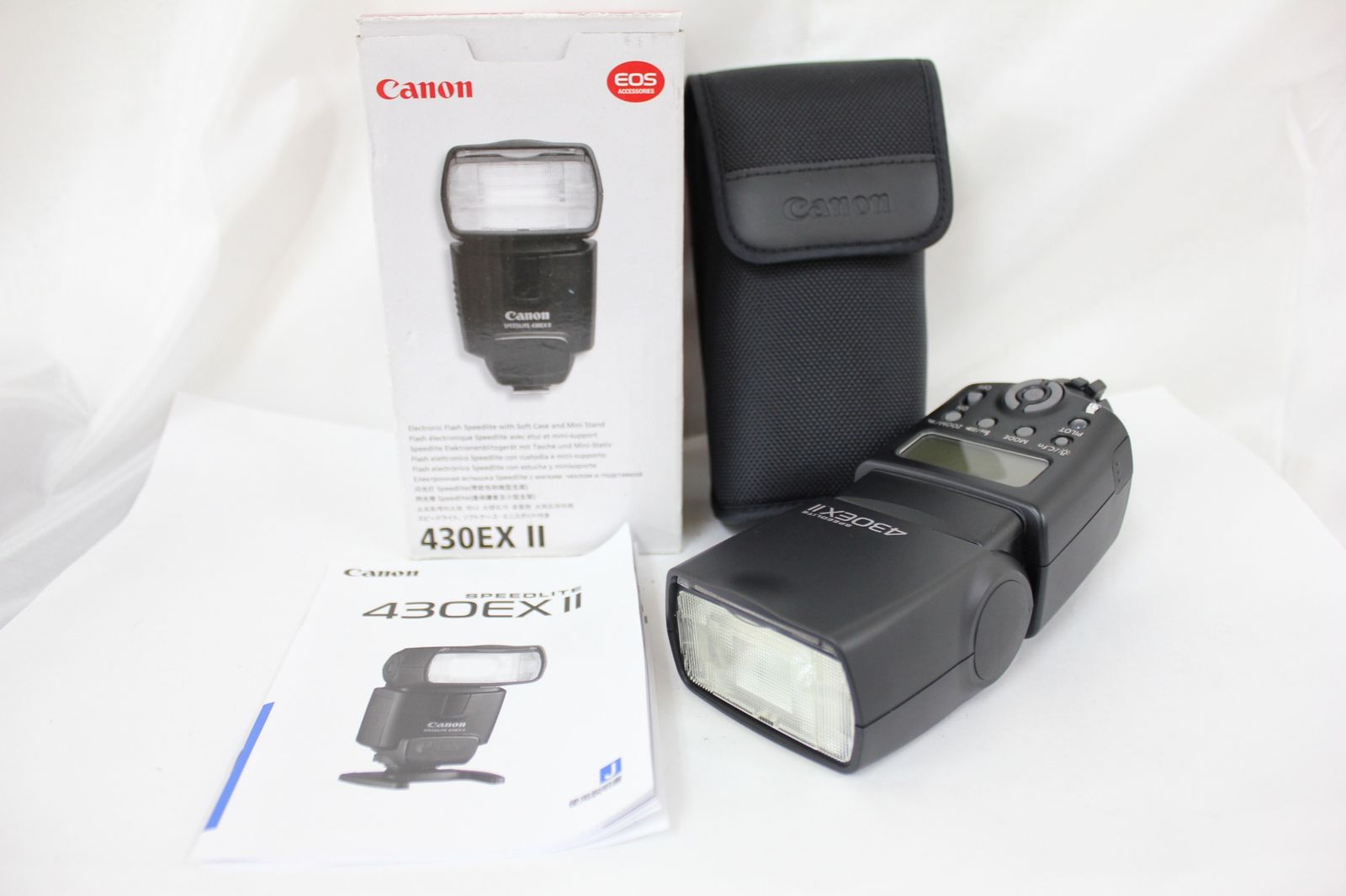 返品保証 元 き キャノン Canon Speedlite 430 EX II ソフトケース付き フラッシュ ストロボ M6366