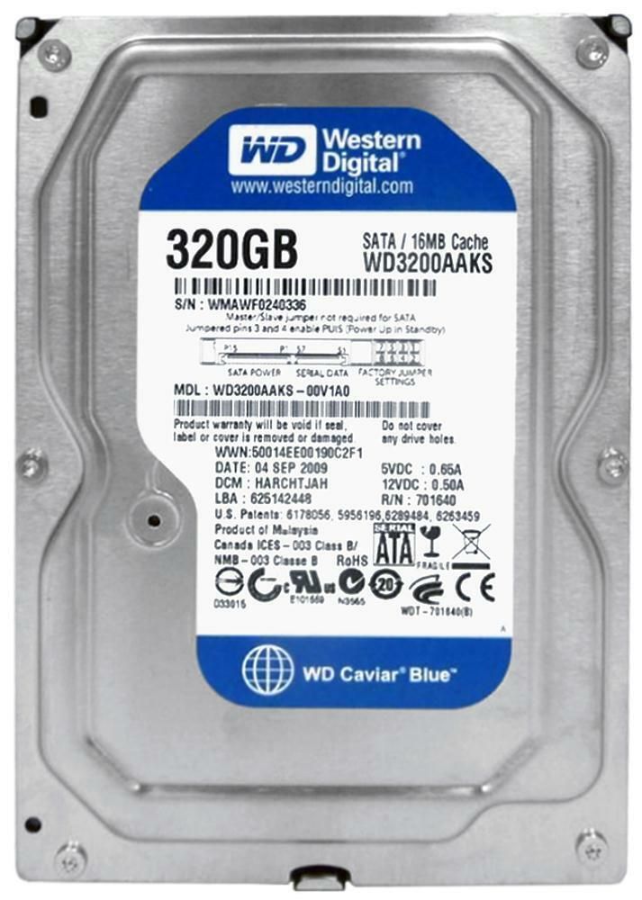 WESTERN DIGITAL BLUE 320GB WD3200AAKS 16MB 7200RPM SATA II 3.5 HARD DRIVE