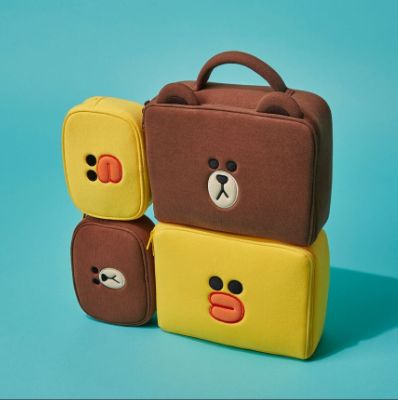 BROWN ポーチ 化粧ポーチ SALLY 小物収納 バッグ レーザーポーチ LineFriends 手さげバッグ ミニバッグ 可愛い 化粧収納 旅行 出張 レディース