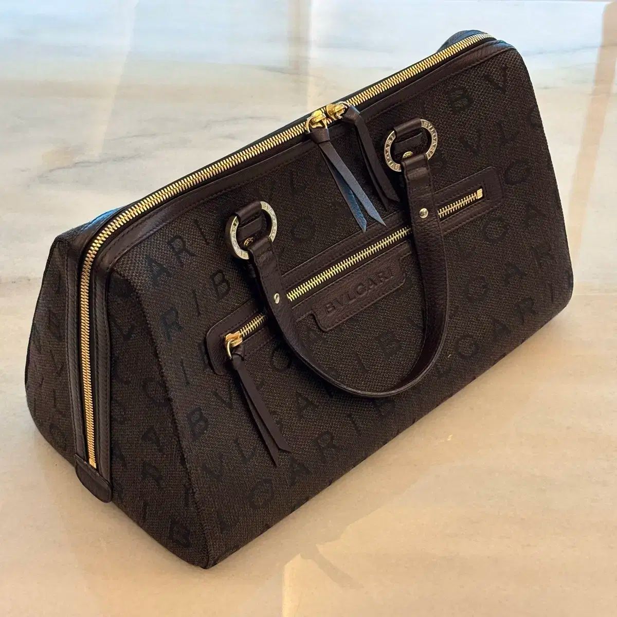 ブルガリ　ボストン BVLGARI(ブルガリ) キャンバス ボストン バッグ - メルカリ