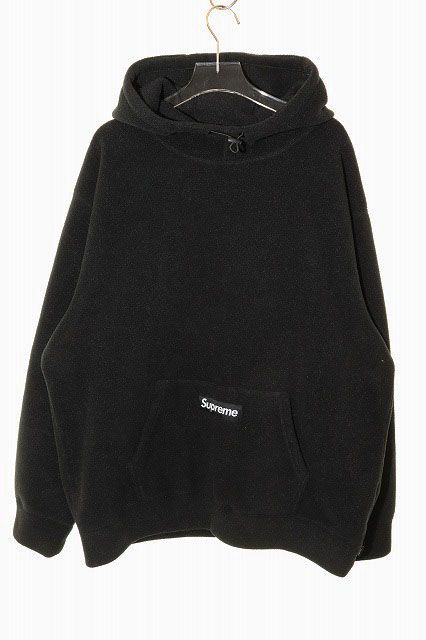 シュプリーム SUPREME 21AW POLARTEC HOODED SWEATSHIRT BLACK L ポーラテック フーデッド スウェットシャツ パーカー フリース ブラック 【ブランド古着ベクトル】【】☆AA★250302