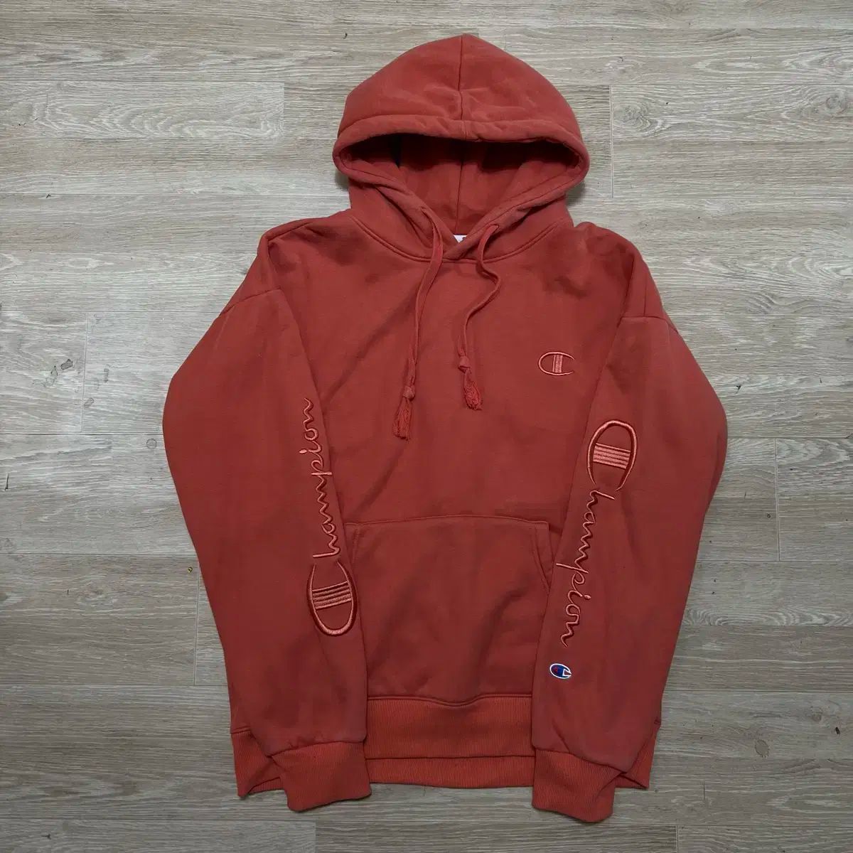 【雷市場（ポンジャン）商品韓国直送】 Champion(チャンピオン) アセンテック サイド ロゴ 裏起毛 フード付きTシャツ XL ／ 105