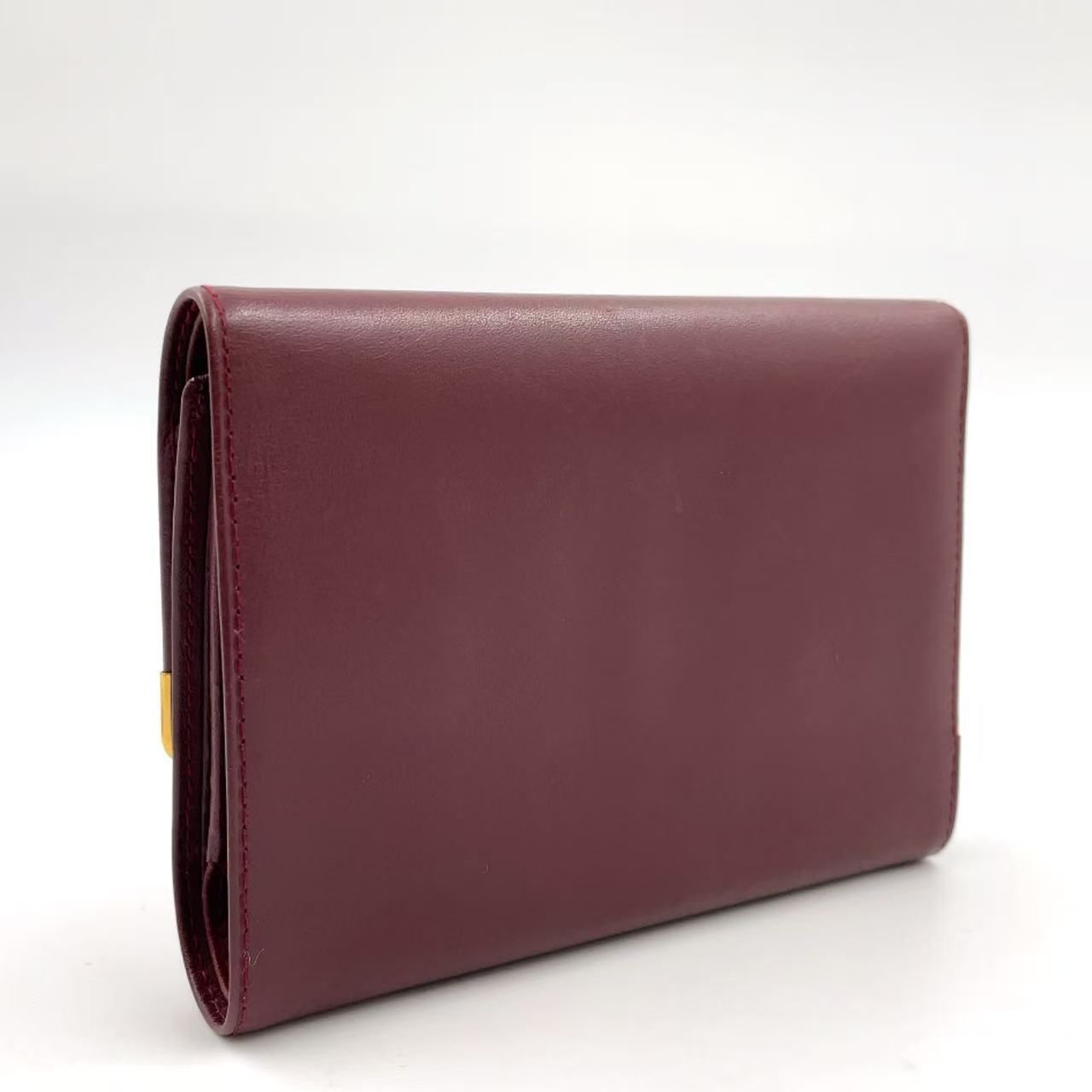 Cartier マストライン レザー ボルドー 財布 ゴールド L3000087