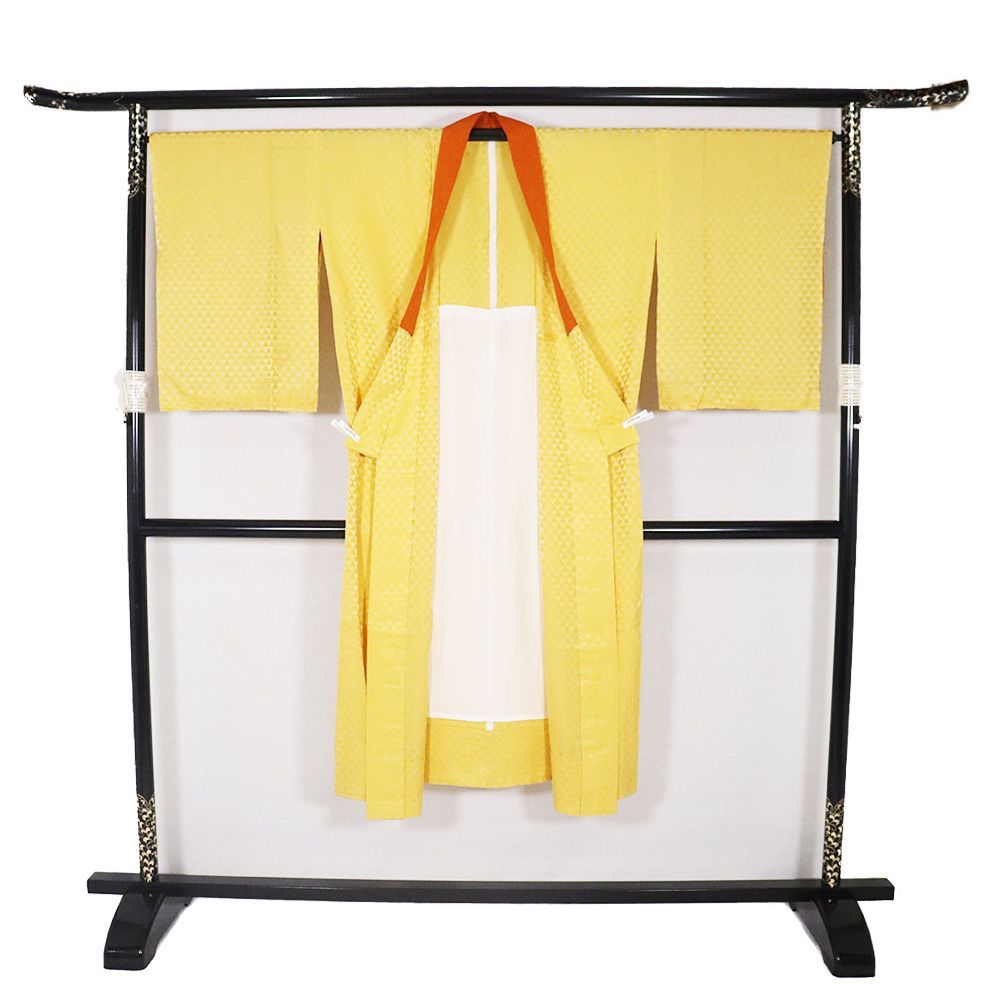 人気ブランドの新作も！ 訪問着用 長襦袢 単衣 袖無双 正絹 山吹色 鱗文 Sサイズ A5256 レディース シルク ギフト フォーマル ながじゅばん 送料込み