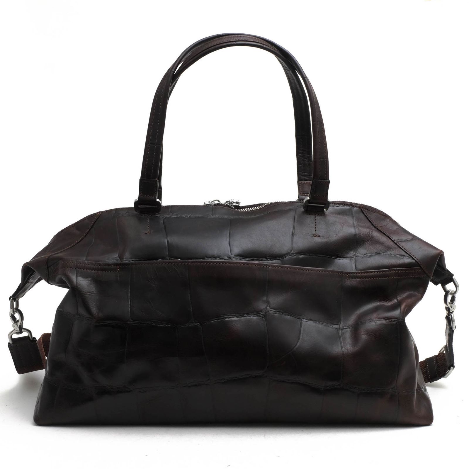 アニアリ aniary バッグ ボストンバッグ 鞄 旅行鞄 メンズ 男性 男性用 レザー 革 本革 ダークブラウン 茶 ブラウン 08-06000 ICLボストン クロコ型押し 2WAY ショルダーバッグ 迷彩 カモフラージュ柄