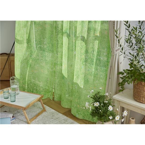 スヌーピーカーテン 100×176 レース スミノエ 腰窓 2つ山 1.5倍ヒダ