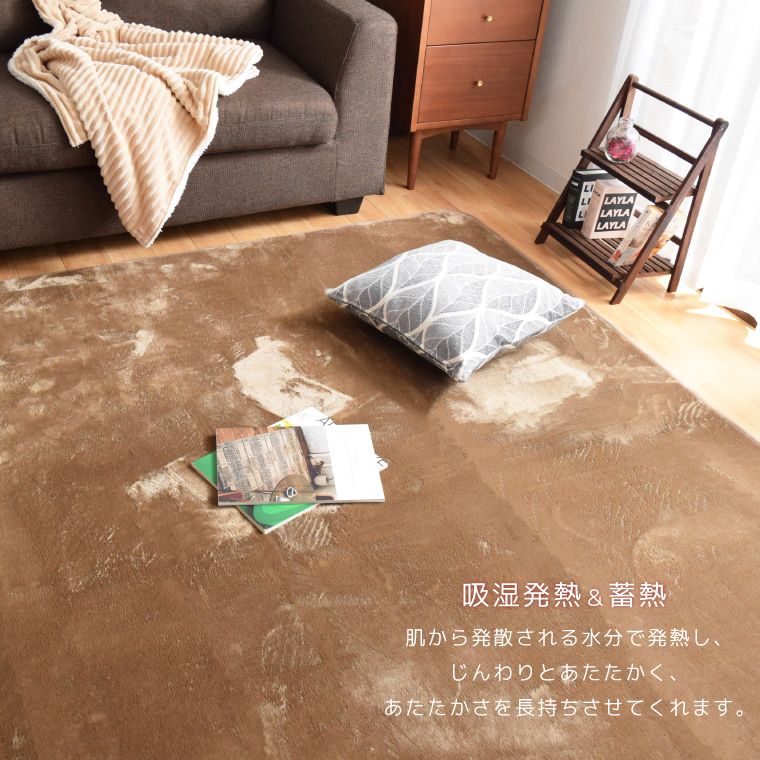 ホットカーペット 2畳 本体 カバー 約185×185cm 2点セット カバー付き 吸湿 発熱 蓄熱 ラグ 省エネ 3面切り替え コンパクト 無地 電気カーペット ピア