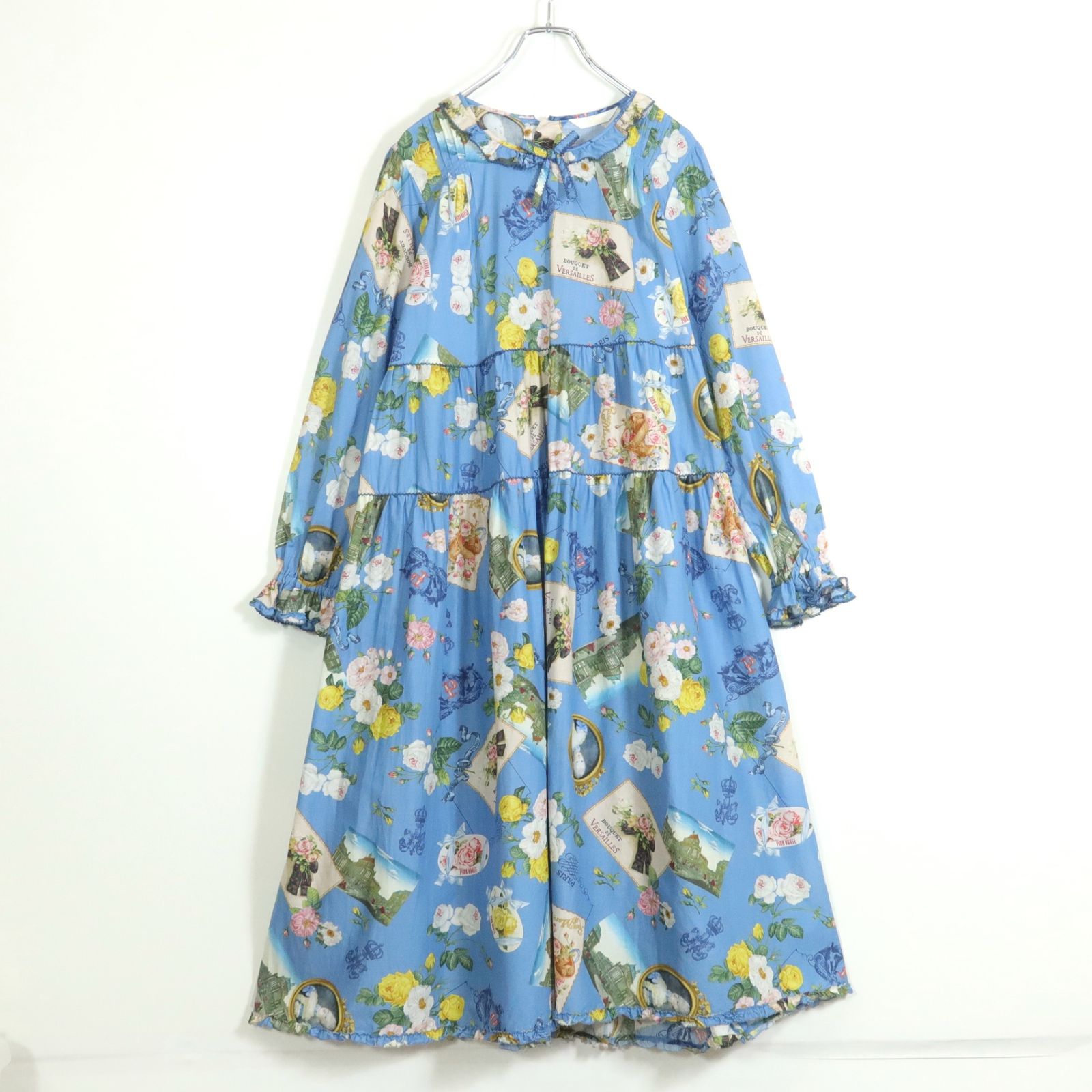 【美品】ピンクハウス　ワンピース　ブーケ柄 美品！】ピンクハウス☆2024秋カタログ掲載！ブーケモチーフ柄