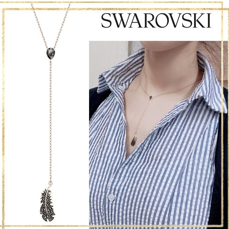スワロフスキー ネックレス 羽根 Naughty Y字型 ローズゴールド SWAROVSKI スワロフスキー ネックレス 羽根 Naughty Y字型