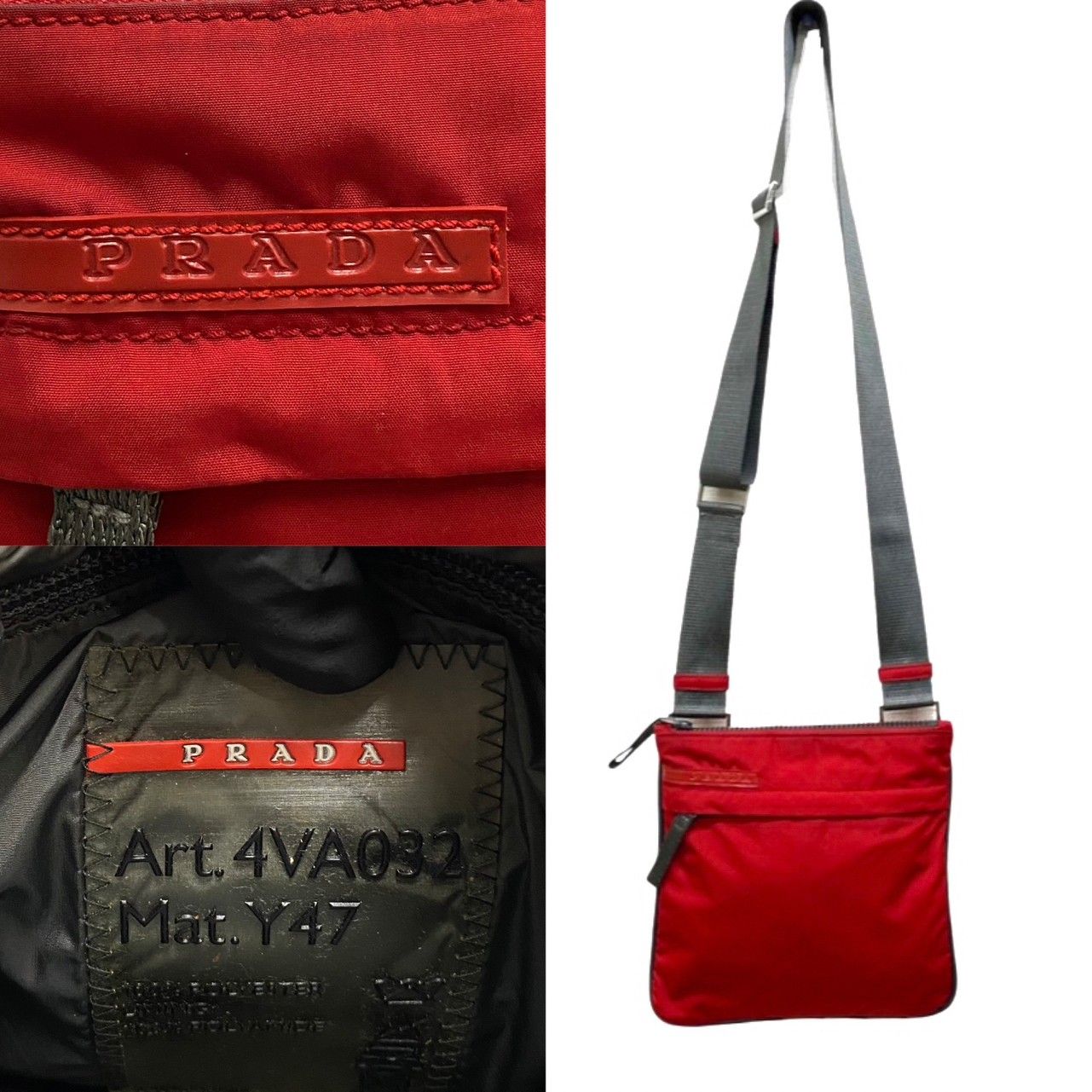 極 美品 希少品 PRADA プラダ プラダスポーツ ロゴ ナイロン ミニ