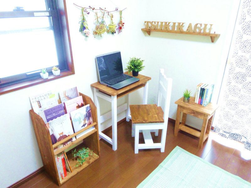 ハンドメイド パソコンラック チーク＆ホワイト MARWIL-DEMENAGEMENTS_CH