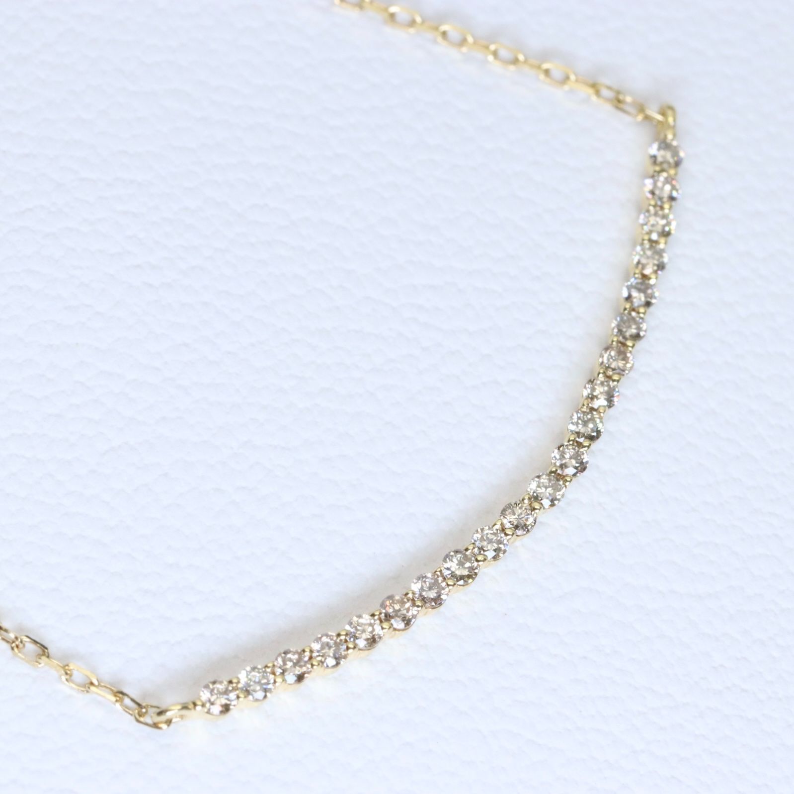 4℃ K18×ダイヤモンド スマイル ライン ヨンドシー ネックレス 1584S