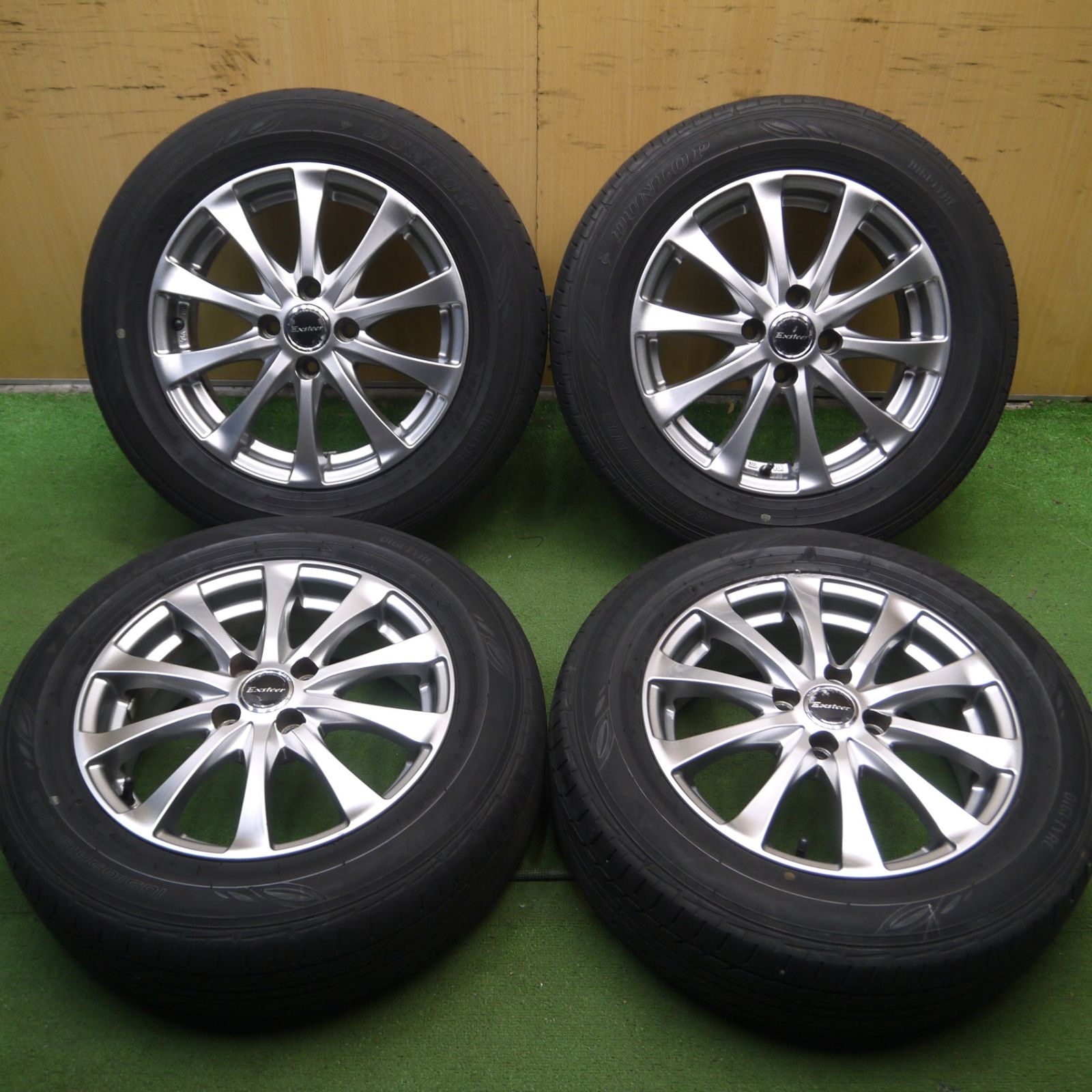 *送料無料* バリ溝！21年！9分185/65R15 ダンロップ EC202 Exceeder エクシーダー 15インチ PCD100/4H4042406Hノ