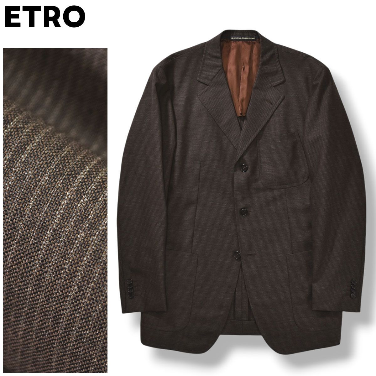 高級】 イタリア製 エトロ ETRO 3B シングル テーラード
