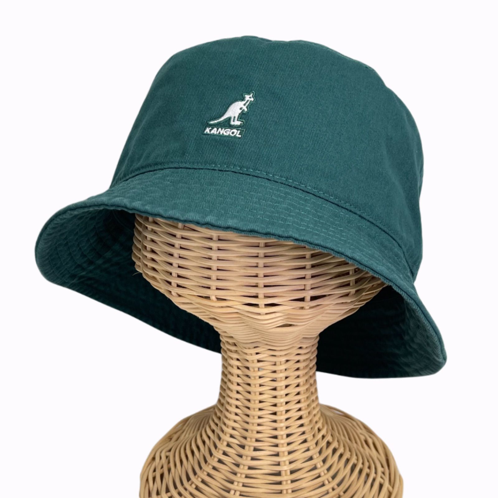 KANGOL コーデュロイ バケットハット グリーン系 Mサイズ - ハット