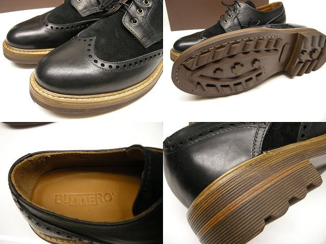 サイズ41(26.5-27cm)新品■BUTTEROシューズB5623UTHGB サイズ41-44 (約26.5-28.5cm相当)□新品□ブッテロ BUTTERO