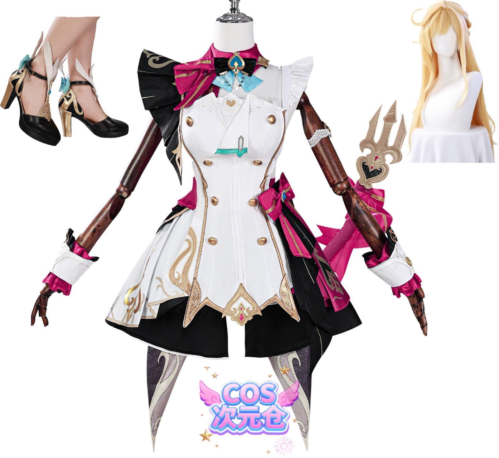エスコフィエ ウィッグ 靴 COSPURE 原神 コスプレ衣装 フルセット cosplay ウイッグ-靴付き 人気キャラ 仮装 ハロウィン クリスマス 学園祭 文化祭 ステージ服 誕