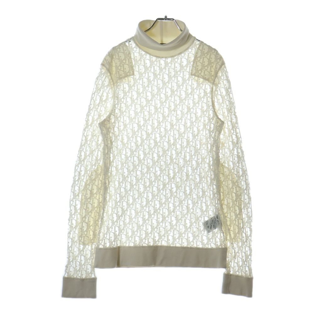 DIOR (ディオール) オブリーク 総柄 シースルー ガーゼ ニット