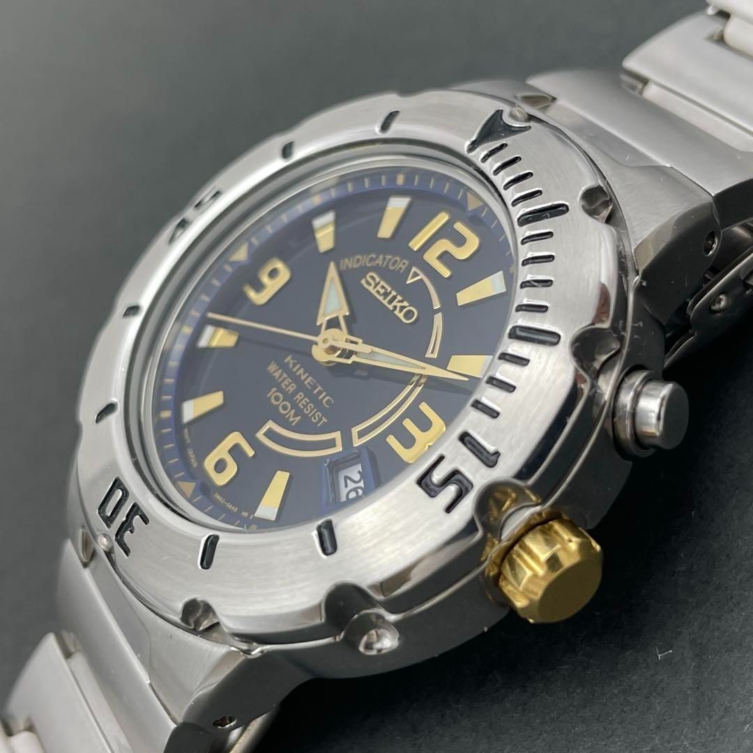 二次電池交換済】極美品セイコーキネティック5M82-0AH0パイロット