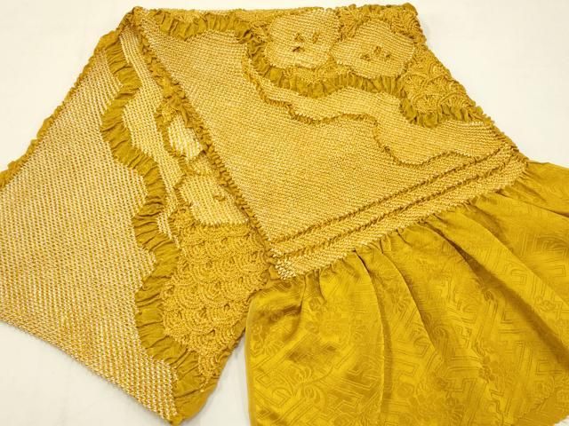 平和屋本店 和装小物 帯締め 帯揚げセット 振袖用 総絞り 道長吉祥花文 金糸 金彩 撚り房 正絹 AABC4208ay